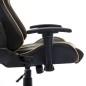 vidaXL Silla de gaming de cuero sintético negro y dorado vidaXL Silla de gaming de cuero sintético negro y dorado
