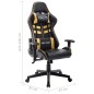 vidaXL Silla de gaming de cuero sintético negro y dorado vidaXL Silla de gaming de cuero sintético negro y dorado
