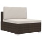 vidaXL Set sofás de jardín 3 piezas y cojines ratán sintético marrón vidaXL Set sofás de jardín 3 piezas y cojines ratán sintético marrón