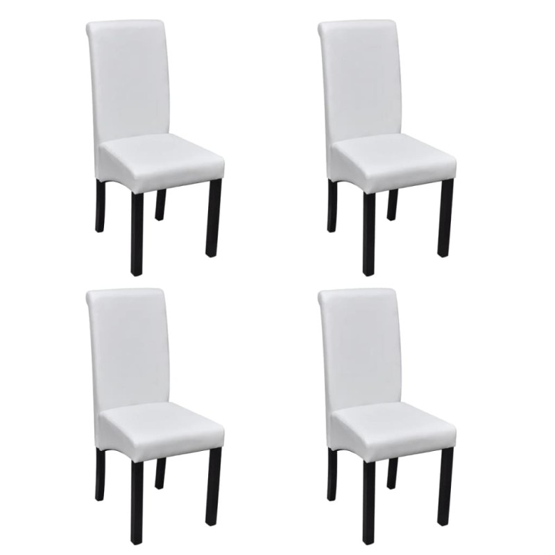 vidaXL Sillas de comedor 4 unidades cuero sintético blanco vidaXL Sillas de comedor 4 unidades cuero sintético blanco