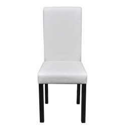 vidaXL Sillas de comedor 4 unidades cuero sintético blanco