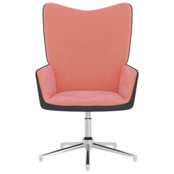 vidaXL Silla de relajación de terciopelo rosa y PVC