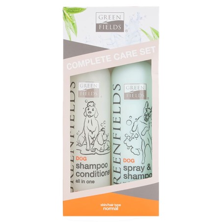 Greenfields Lote de champú y espray para perros completo 2x250 ml