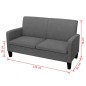 vidaXL Sofá de 2 plazas 135x65x76 cm gris oscuro vidaXL Sofá de 2 plazas 135x65x76 cm gris oscuro