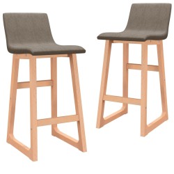 vidaXL Taburetes de cocina 2 unidades tela gris taupe