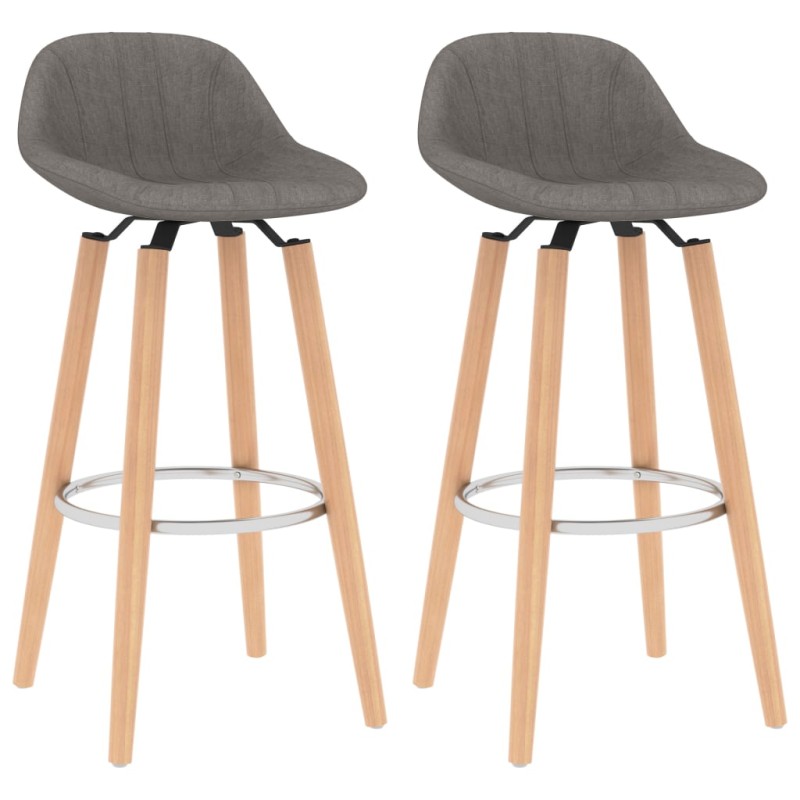vidaXL Taburetes de cocina 2 unidades tela gris claro vidaXL Taburetes de cocina 2 unidades tela gris claro