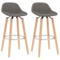 vidaXL Taburetes de cocina 2 unidades tela gris claro vidaXL Taburetes de cocina 2 unidades tela gris claro