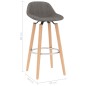 vidaXL Taburetes de cocina 2 unidades tela gris claro vidaXL Taburetes de cocina 2 unidades tela gris claro