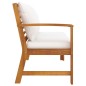 vidaXL Banco de jardín 114,5 cm con cojines crema madera acacia maciza vidaXL Banco de jardín 114,5 cm con cojines crema madera acacia maciza