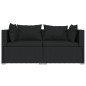 vidaXL Set de muebles de jardín 3 pzas y cojines ratán sintético negro