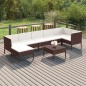 vidaXL Set muebles de jardín 8 pzas y cojines ratán sintético marrón vidaXL Set muebles de jardín 8 pzas y cojines ratán sintético marrón