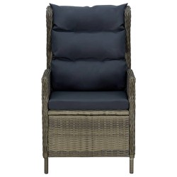 vidaXL Sillón reclinable de jardín con cojines ratán sintético marrón
