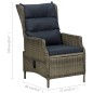 vidaXL Sillón reclinable de jardín con cojines ratán sintético marrón vidaXL Sillón reclinable de jardín con cojines ratán sintético marrón