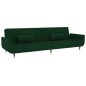 vidaXL Sofá cama de 2 plazas con dos cojines terciopelo verde oscuro vidaXL Sofá cama de 2 plazas con dos cojines terciopelo verde oscuro