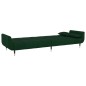 vidaXL Sofá cama de 2 plazas con dos cojines terciopelo verde oscuro vidaXL Sofá cama de 2 plazas con dos cojines terciopelo verde oscuro