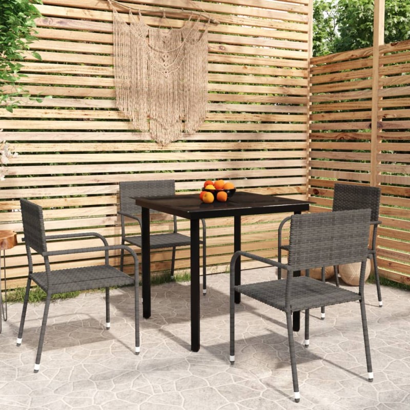 vidaXL Juego de comedor de jardín 5 piezas gris