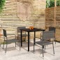 vidaXL Juego de comedor de jardín 5 piezas gris