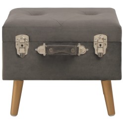 vidaXL Taburete de almacenamiento de terciopelo gris 40 cm