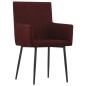 vidaXL Sillas de comedor con reposabrazos 2 unidades tela rojo vino vidaXL Sillas de comedor con reposabrazos 2 unidades tela rojo vino