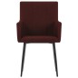 vidaXL Sillas de comedor con reposabrazos 2 unidades tela rojo vino vidaXL Sillas de comedor con reposabrazos 2 unidades tela rojo vino