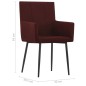 vidaXL Sillas de comedor con reposabrazos 2 unidades tela rojo vino vidaXL Sillas de comedor con reposabrazos 2 unidades tela rojo vino