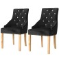 vidaXL Sillas de comedor 2 unidades roble macizo y terciopelo negro vidaXL Sillas de comedor 2 unidades roble macizo y terciopelo negro