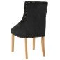 vidaXL Sillas de comedor 2 unidades roble macizo y terciopelo negro vidaXL Sillas de comedor 2 unidades roble macizo y terciopelo negro