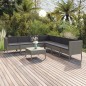 vidaXL Set de muebles de jardín 8 pzas y cojines ratán sintético gris vidaXL Set de muebles de jardín 8 pzas y cojines ratán sintético gris
