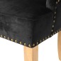 vidaXL Sillas de comedor 2 unidades roble macizo y terciopelo negro vidaXL Sillas de comedor 2 unidades roble macizo y terciopelo negro