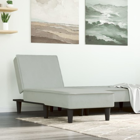 vidaXL Sofá diván de terciopelo gris claro