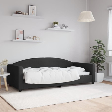 vidaXL Sofá cama tela negro 90x200 cm
