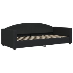vidaXL Sofá cama tela negro 90x200 cm