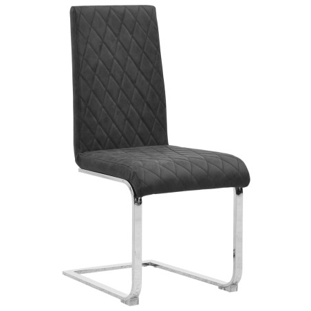 vidaXL Sillas de comedor voladizas 2 unidades cuero sintético negro