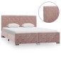 vidaXL Estructura de cama de terciopelo rosa 140x200 cm