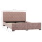 vidaXL Estructura de cama de terciopelo rosa 140x200 cm