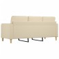 vidaXL Sofá de 3 plazas de tela crema 180 cm