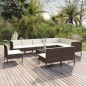 vidaXL Set muebles de jardín 11 pzas y cojines ratán sintético marrón vidaXL Set muebles de jardín 11 pzas y cojines ratán sintético marrón