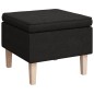 vidaXL Taburete con patas de madera tapizado tejido negro vidaXL Taburete con patas de madera tapizado tejido negro