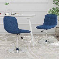 vidaXL Sillas de comedor giratorias 2 unidades tela azul