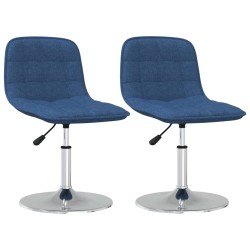 vidaXL Sillas de comedor giratorias 2 unidades tela azul