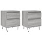 vidaXL Mesita de noche 2 uds madera ingeniería gris Sonoma 40x35x50 cm