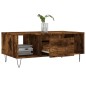 vidaXL Mesa de centro madera contrachapada roble ahumado 90x50x36,5 cm vidaXL Mesa de centro madera contrachapada roble ahumado 90x50x36,5 cm