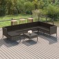 vidaXL Set de muebles de jardín 9 pzas y cojines ratán sintético gris vidaXL Set de muebles de jardín 9 pzas y cojines ratán sintético gris