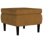 vidaXL Taburete con patas de madera terciopelo marrón vidaXL Taburete con patas de madera terciopelo marrón