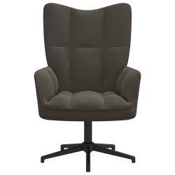 vidaXL Sillón de relax de terciopelo gris oscuro
