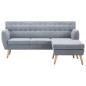 vidaXL Sofá con forma de L tapizado tela gris claro 171,5x138x81,5 cm vidaXL Sofá con forma de L tapizado tela gris claro 171,5x138x81,5 cm