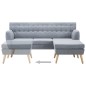 vidaXL Sofá con forma de L tapizado tela gris claro 171,5x138x81,5 cm vidaXL Sofá con forma de L tapizado tela gris claro 171,5x138x81,5 cm