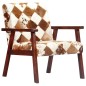 vidaXL Sillón de cuero auténtico de cabra blanco y marrón vidaXL Sillón de cuero auténtico de cabra blanco y marrón