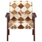 vidaXL Sillón de cuero auténtico de cabra blanco y marrón vidaXL Sillón de cuero auténtico de cabra blanco y marrón