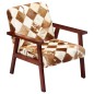 vidaXL Sillón de cuero auténtico de cabra blanco y marrón vidaXL Sillón de cuero auténtico de cabra blanco y marrón